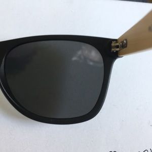 BNWT Polarized Bamboo Matt Black Sunglasses